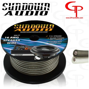 Sundown Audio 16 AWG OFC Speaker Wire 200FT Silver