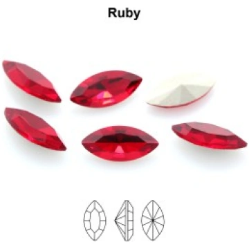 A4200 Navette Fancy kristāli 8x4mm Ruby (8 gab) - 