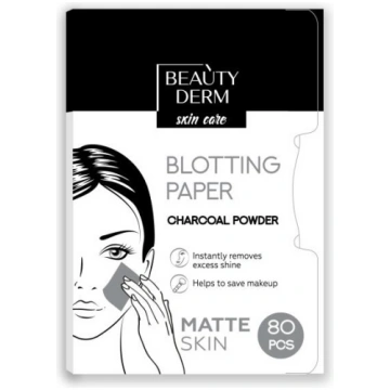 BEAUTYDERM Matējošās salvetes ar bambusa ogles pul