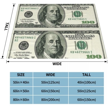 Benjamin Franklin 100 Dollar Bill Knitted Blankets