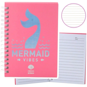 Holographic Mermaid Tail Pink Lined Notebook A6 80