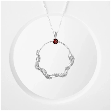 CIRCULUS - garnet stone necklace pendant - With ne