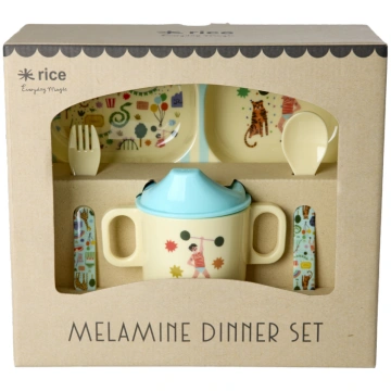 Rice - Melamine Baby Dinner Set - Fun Fair Print -