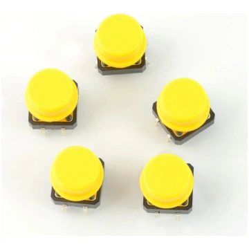Tact Switch 12x12mm with cap - mushroom yellow - 5