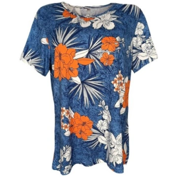 Sieviešu T-krekls, zils/oranžs, L/XL Kinga