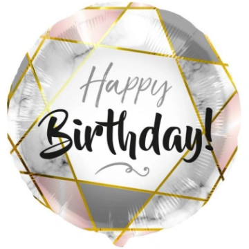 Folat Foil Balloon "Happy Birthday Marble" 45cm 62
