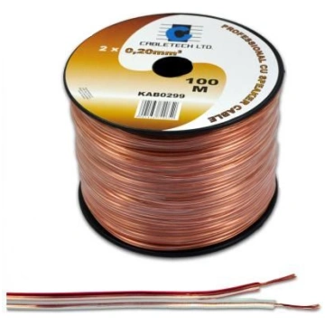 Akustikas vads 2x0.35mm² bezkrāsas CABLETECH
