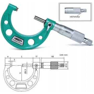 Mikrometrs INSIZE 75–100 mm standarta mērīšanas in