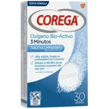 Corega Active Oxygen 3 Minutes 30 Tablets