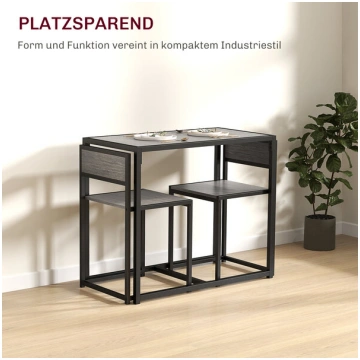 Bāra galda komplekts 90x47x76 cm Pelēks metāls Nav