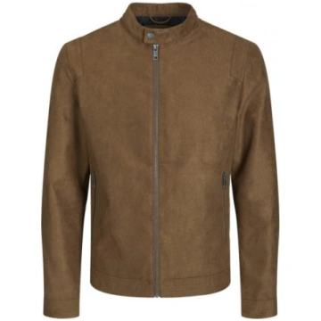 Jack & Jones Rocky Urban Rider Leather Jacket Brow