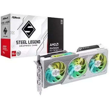 ASRock Radeon RX 9060 XT, 16GB GDDR6, Steel Legend