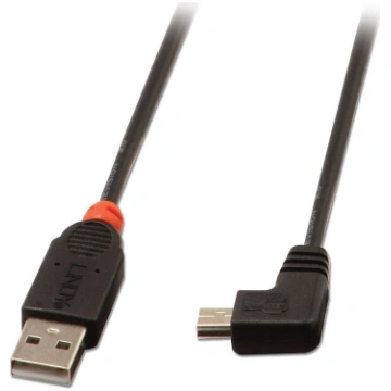 Lindy 0.5m USB 2.0 Type A to Mini-B Cable, 90 Degr