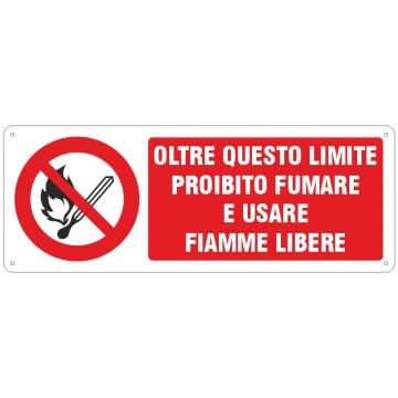 Cartello Oltre questo limite proibito Fumare e usa