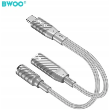 Usams BWOO BZ67 adapter 2w1 Lightning/USB-C - jack