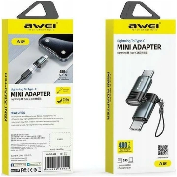 Awei A12 USB-C Adapter - Lightning Gray ( 69542840