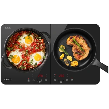CIARRA 2800W Double Induction Hob - Touch Control,