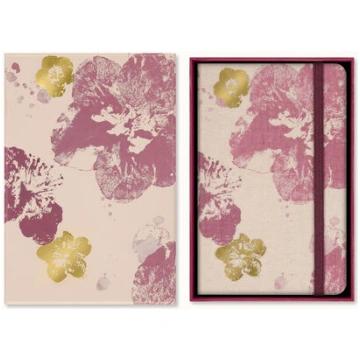 Sakura Notebook Pocket, Ruled, Fabric Hard Cover w