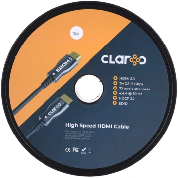 CLAROC HDMI CABLE FIBER OPTIC AOC 2.0, 4K, 10M CLC