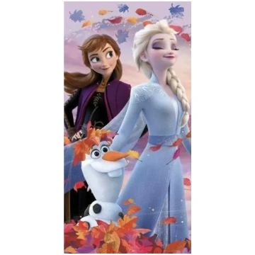 Pludmales dvielis 70x140 Frozen Anna un Elsa, viol