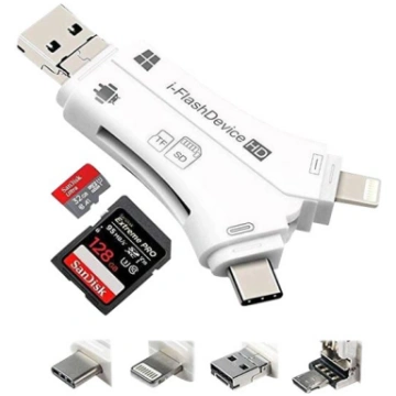 CoreParts card reader - Lightning/USB 2.0/USB-C/mi