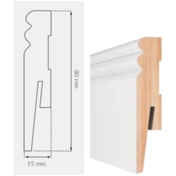 Arbiton krāsojamā MDF grīdlīste MP0802