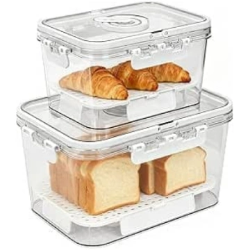 2 Stück Brotkasten luftdichte Brotbox für Küchenth