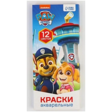 PAW Patrol akvareļu krāsas, daudzkrāsainas, 12 gab