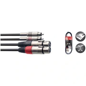 Stagg REAN 2x XLR/f - 2x RCA, 1,5m