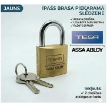 Piekaramā slēdzene misiņota 60 mm TESA ASSA ABLOY 
