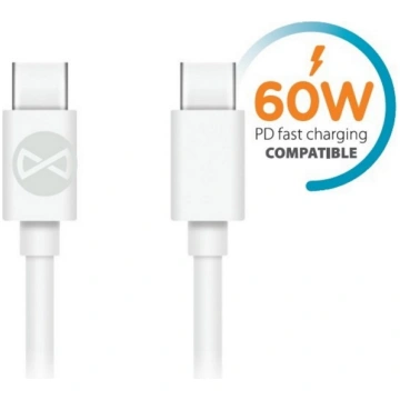 Kabelis Forever, 2 x USB Type-C, 100 cm, balta krā