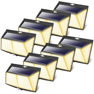 LOTMOS 8 saules lampu komplekts ar kustības sensor