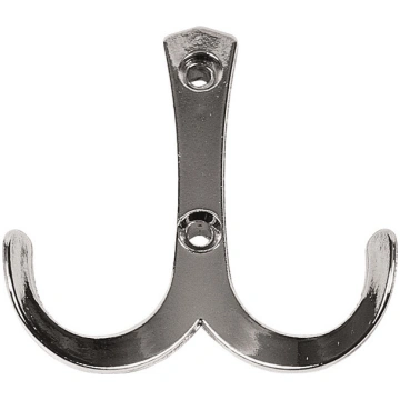 Double coat hook, chrome-plated
