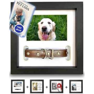 E Pet Memorial Shadow Box Picture Frame - 3 disple