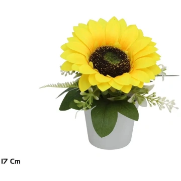 Lito mākslīgā saulespuķe podiņā 17 cm