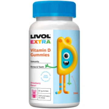 LIVOL EXTRA vitamīna D košļājamās pastilas, 60 gab