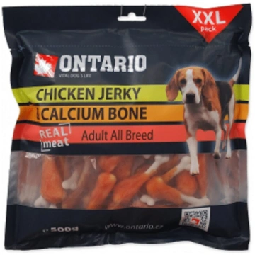 Gardums suņiem Ontario Chicken Jerky & Calcium Bon