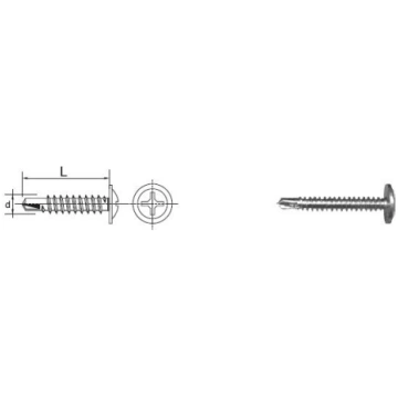 Skrūve Pašvērēšanās Montāžas 4.2*25mm Ral 7016