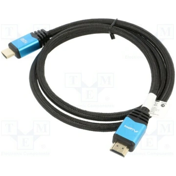 Cable; HDMI plug,both sides; textile; 3D,4K,ARC,CE