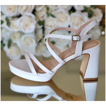 Esperanza Comfort (Wide Ankle Straps) Heels - Whit