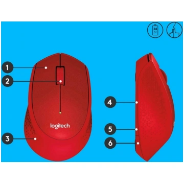 MOUSE USB OPTICAL WRL M330/SILENT RED 910-004911 L