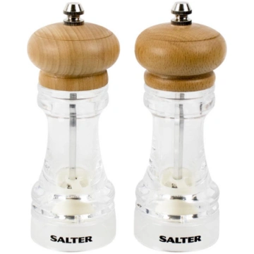 Salter 7607 WDXR Beech Wood Mills Twin