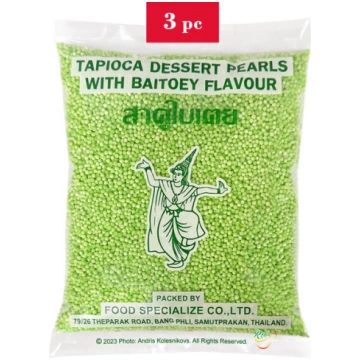 Tapioka deserta pērles ar pandāna (baitoey) garšu,