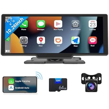 Pārnēsājams auto radio bezvadu Apple Carplay Andro