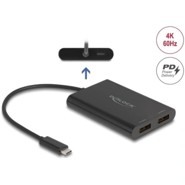 Delock Adapter USB Type-C™ to 2 x DisplayPort 4K 6