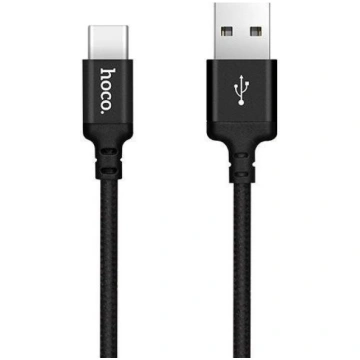 Vads Hoco, USB Type C/USB, melna krās