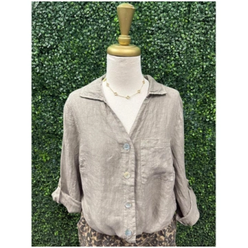 Rhea Taupe Tie Front Top JUBILEE