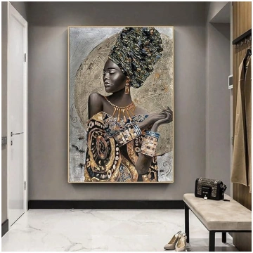 Mākslas darbi uz audekla African Black Woman Graff