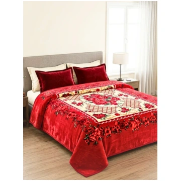 Coperta Matrimoniale Vellutata 8KG Rosso Rubino co