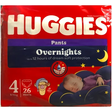 AKCIJA!!! HUGGIES Overnights (Dry Nites) nakts bik